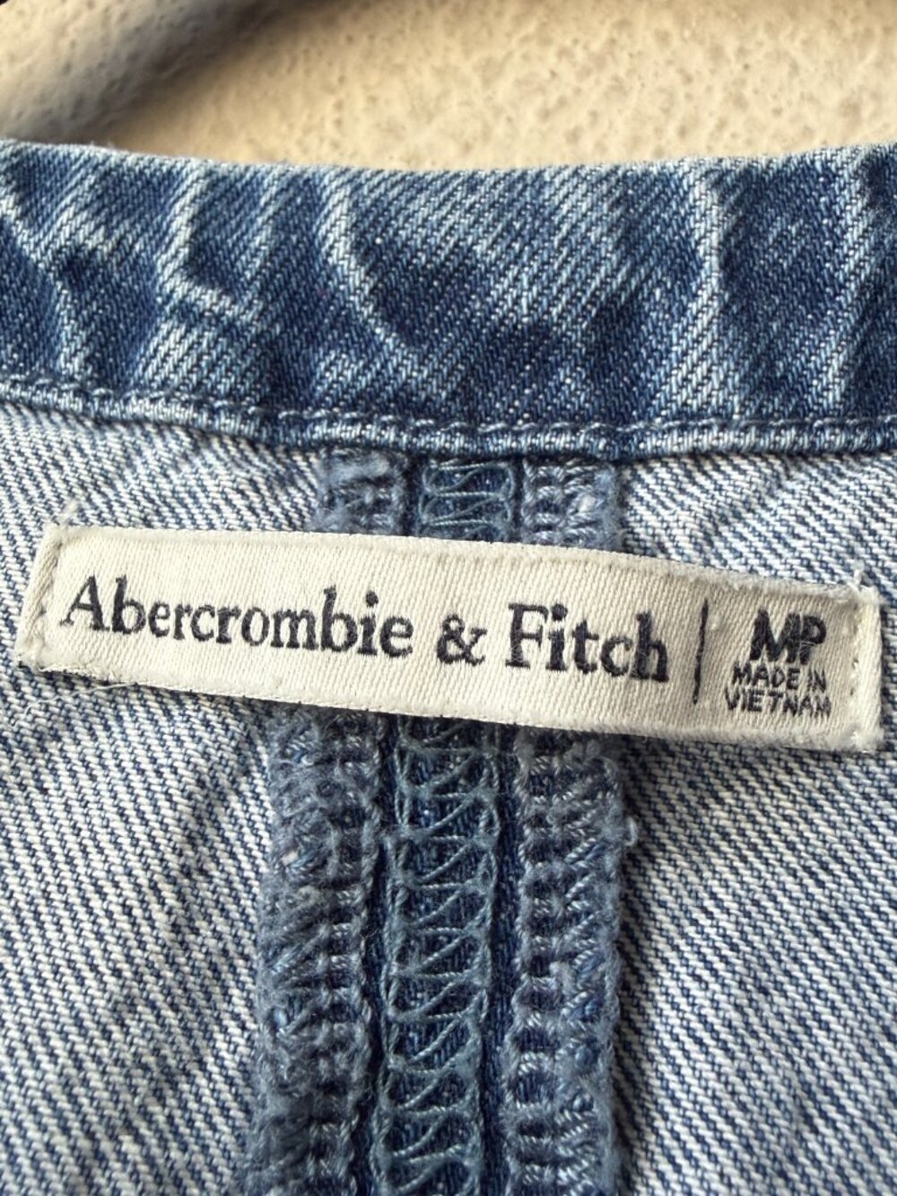 Abercrombie & Fitch Denim Button Front Mini Dress Size MP - Picture 4 of 5